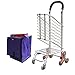 AWJ Chariot Utilitaire Chariot d'épicerie avec Roues pivotantes Chariot Utilitaire Pliable et Pliable avec poignée à Hauteur réglable Monte-escalier Robuste