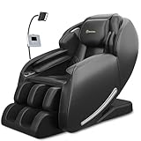 Real Relax 2025 Massage Chair Full Body, Zero Gravity SL-Track Shiatsu Massage Recliner with Heat, APP Control, Child Lock, Body Scan Bluetooth Foot Roller, Favor 06, All Black