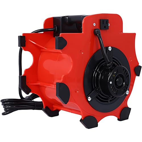 FEMICON High-Power 3-Speed Floor and Carpet Dryer for Home and Industrial Use, Adjustable Angles, Red