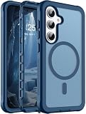 jaroco Magnetic for Samsung Galaxy S25 Case case, [Compatible with MagSafe][Military Grade Drop Protection][Heavy Duty Protection][Non-Slip][Shockproof] 2-Layer Bumper Phone Case 6.2"-Deep Blue