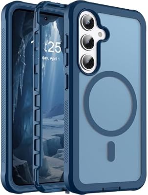 jaroco Magnetic for Samsung Galaxy S25 Case case, [Compatible with MagSafe][Military Grade Drop Protection][Heavy Duty Protection][Non-Slip][Shockproof] 2-Layer Bumper Phone Case 6.2"-Deep Blue