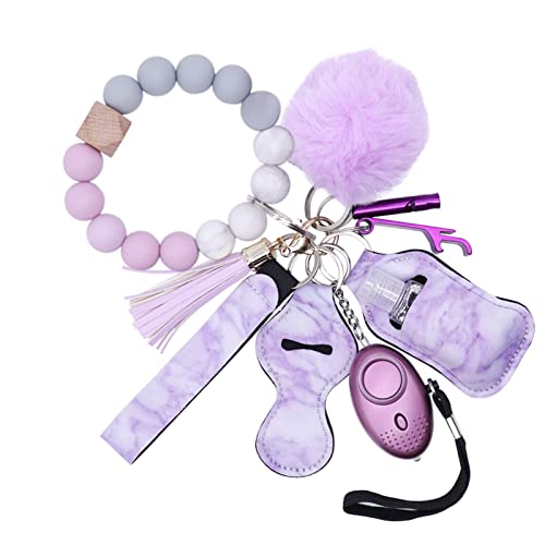 CHPITOS Safety Keychain Full Set for Women, 10PCS Portable Wristlet Key Chain with Personal Alarm for Kids Silicone Car Key Ring Bracelet Keychain CHPITOS Safety Keychain Full Set for Women, 10PCS Portable Wristlet Key Chain with Personal Alarm for Kids Silicone Car Key Ring Bracelet Keychain