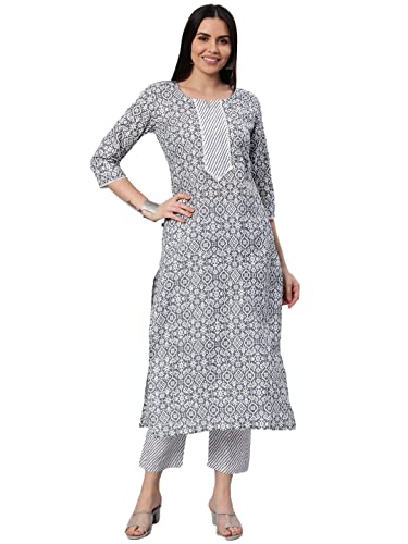 Image of ANNI Designer Women Cotton Blend Regular Kurta with Pant
