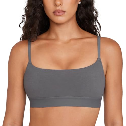 Image of INLYRIC Women's Cotton Bralette - Wireless Unlined Sleep Comfortable Seamless Cami Bra