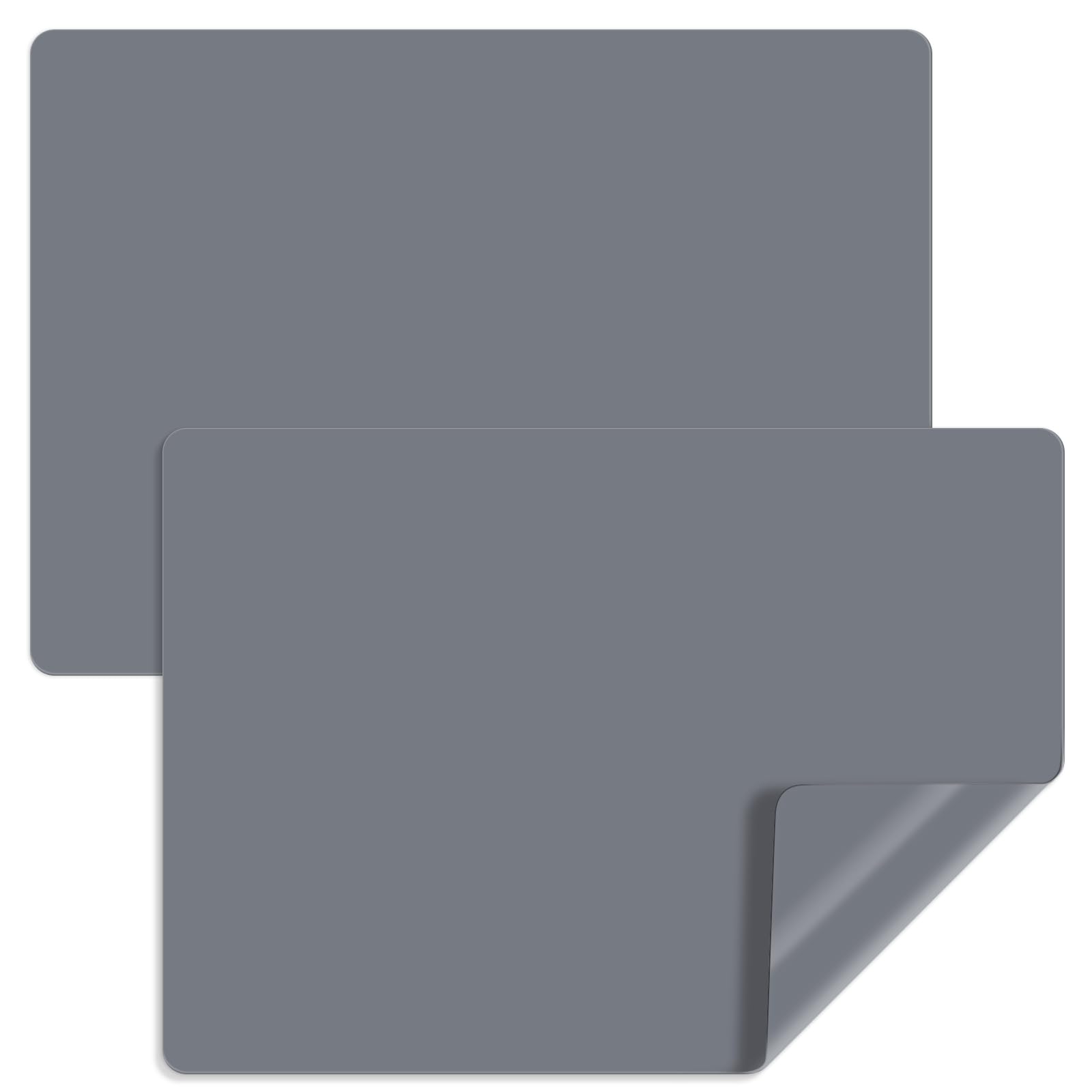 Luxeu Large Silicone Mat, 2 Pcs 70x50cm Craft Mat, Heat Resistant and Non Slip, Silicone Sheet for Crafts, Resin Casting, Coffee Machine, Painting (Dark Grey)
