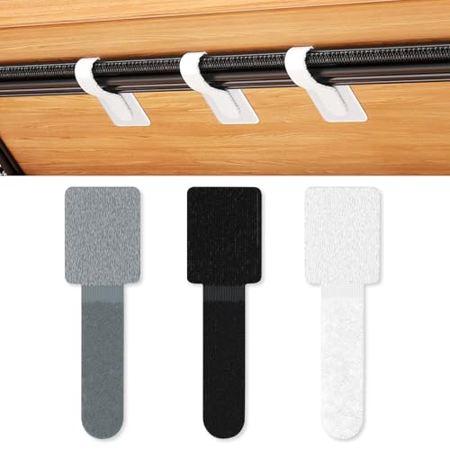 Organizadores de Cables Adhesivos Koceci 90 Piezas, sujeción fuerte y duradera, colores negro, blanco y gris