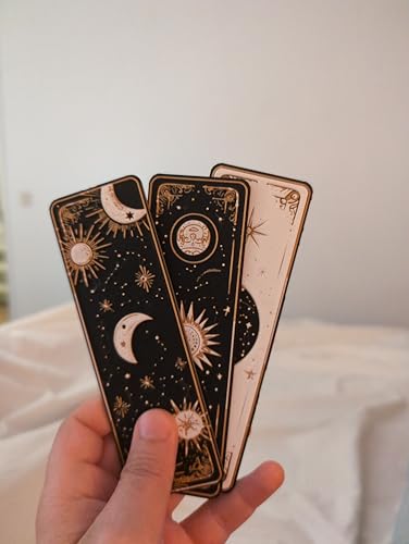 Image of Set of 3 Premium Bookmarks | Great Wave Hokusai Art Inspired, Anime Inspired & Koi Fish | Elegant Frame with Tassel | Perfect Gift for Readers & Collectors | Eco-Friendly Bioplastic (Celestial Dreams)