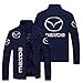 Herren Herbst/Winter Freizeitjacke mit Mazda Logo Jacke mit Lockerem Kragen und Reißverschluss Freizeitjacke A-3XL