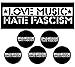 Racker-n-Roll Love Music – Hate Fascism 5 adesivi + 5 bottoni