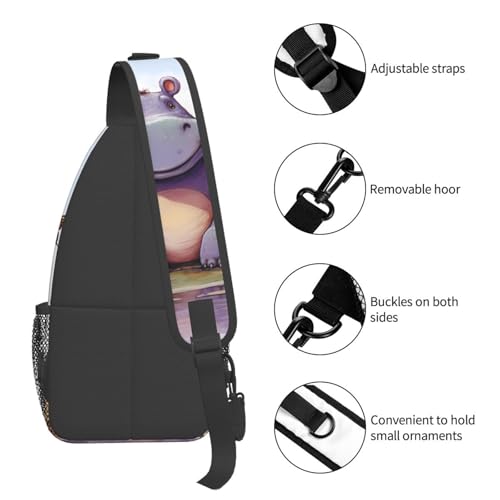 Mochila tipo sling negra para uso al aire libre miniatura 4