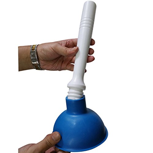 NewFerU Small Plunger Pump Liquid Plumber Clog Remover Cleaner Unclogger Tool for Toilet,Kitchen Sink Drain,Bathroom Shower Tub with Portable 4 Inch Cup and 9 Inch Handle (Blue) - Thumbnail 6