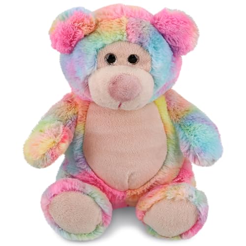 DolliBu Rainbow Bear Stuffed Animal – Soft Huggable Teddy Bear Stuffed Toy, Adorable Playtime Wildlife Plush Toy, Cute Cuddle Gifts for Kids and...