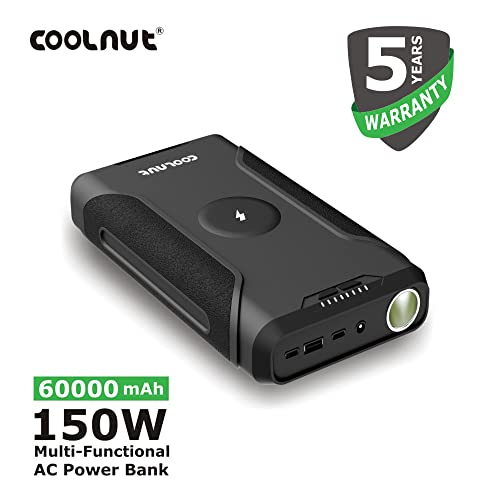 Image of COOLNUT 60000 mAh Power Bank for All Laptops, Tablets, Smart Phones, WiFi Router - Black