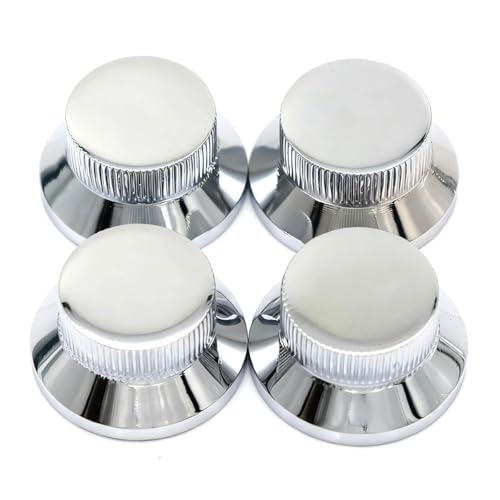 Boutons de contrôle chromés pour guitare électrique Fender Strat Telecaster - Lot de 4