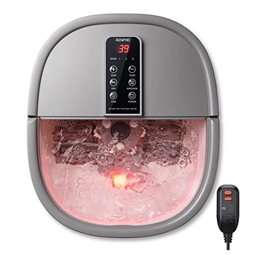 RENPHO Masajeador de bañera de spa para pies, spa de pies eléctrico con enchufe GFCI con calor y masaje y chorros, balde de masaje Shiatsu para pies Spa para aliviar el dolor de pies (Blanco)