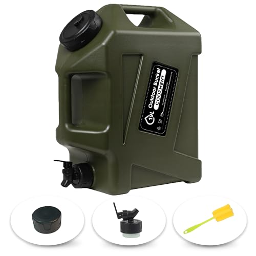 COOZMENT 5 Gallon (19L) Portable Water Containers with Spigot, BPA Free Water Jug, Military Green...