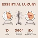 Zadro 12" Glamour LED Makeup Mirror with Lights and Magnification 5X/1X Touch Control Mirror with Lights for Makeup Desk (X-Large | 12" W x 16" H | Satin Nickel) - Image 4
