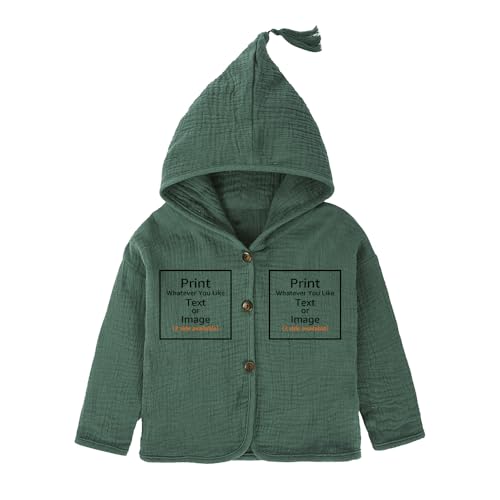 MYGBCPJS Boys Girls Customize Hooded Jacket Kids Custom Front Back Long Sleeve Outwear Hoody Coat Add Own Design Text Image