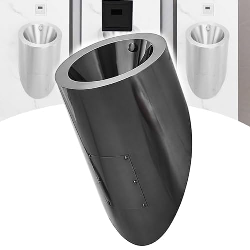 iumLeap Automatic Flushing Urinal,Vertical Urinal,304 Stainless Steel Urinal,Wall-Mounted Urinal,Urinals for Men,Intelligent Sensor Flush Public Toilet,Black-Urinal (Black-Urinal+Sensor)
