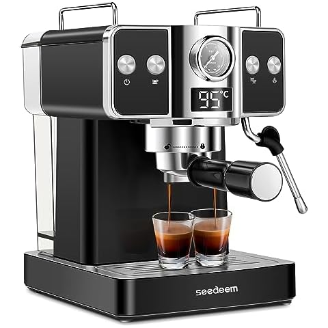 SEEDEEM Espresso Machine,20 Bar Espresso Maker with Milk Frother,Stainless Steel Latte and Cappuccino Machine with 1.8L(60 Fl Oz) Removable Water Tank Cover