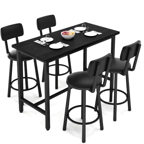 Recaceik 5-Piece Black Pub Set