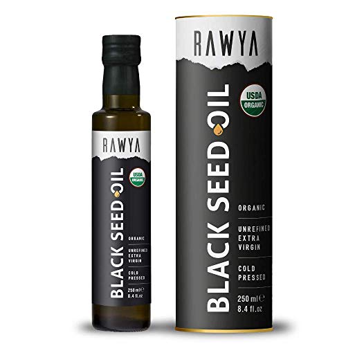 Black Seed Oil, Organic, 8.4 Fl Oz, Rawya, Cold Pressed, Glass Bottle, Nigella Sativa Oil, Non-Gmo, Black Cumin Seed Oil, Also Known As Kalonji Oil, Nigella Oil #TOP2