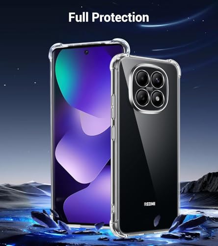 Image of Lustree Back Cover Transparent Case Compatible with Redmi Note 15 / Note 15 SE | Slim Soft TPU Case, Anti-Scratch Cover with Four-Corner Protection Raised Camera Guard