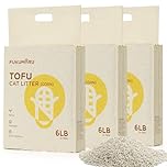 FUKUMARU Tofu Cat Litter - Natural Unscented, Dust Free, Flushable, Quick Clumping, Lightweight, Low Tracking Pellets, Effective Odor Control - 18 LBS (3 Packs)
