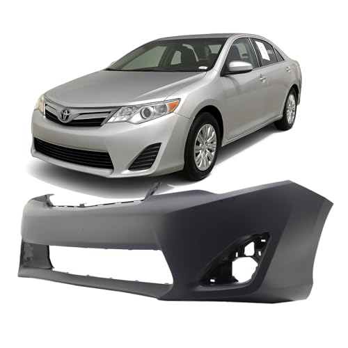 FitParts Front Bumper Cover Compatible With 2012-2014 Toyota Camry LE L XLE Hybrid Sedan 12-14. New Primed and Ready for Paint. With Fog Light Holes. TO1000378 5211906974 2013