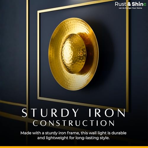 Image of Rust & Shine Decorative Wall Light for Living Room & Bedroom, Modern Wall Lamp for Home Decoration, Wall Mounted Lighting Fixture, Bedside Wall Light, Indoor Fancy Wall Lights for Room