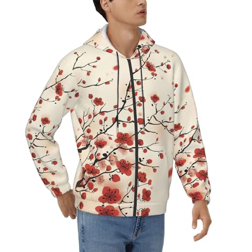 Sweat à capuche floral japonais pour homme en week-end décontracté