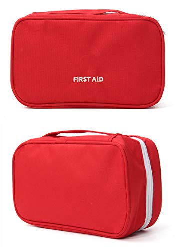 King&Pig Portable Empty First Aid Bag Kit Pouch Home Office Medical Emergency Travel Rescue Case Bag Medical Package (Red, L) #TOP4
