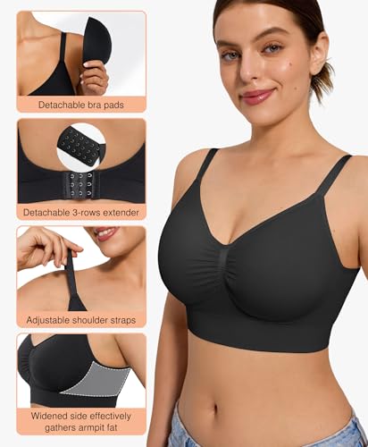 Image of Wireless Bras for Women Supportive Bra for Large Breast Full Coverage Bra with Comfort Lift Sleep Bras
