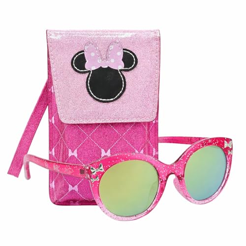 Lunettes de soleil Minnie Mouse pour fille avec étui de transport à sangle