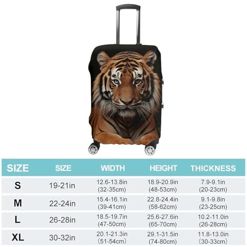 With Tiger And Paws Elastic Luggage Cover Suitcase Protector for 19-32 Inch Suitcases | Universal Stretchable Travel Bag Cover | Anti-Scratch, Washable with Zipper Closure XL2