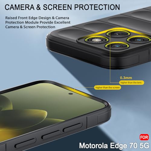 Image of TheGiftKart Liquid Silicon Back Cover Case for Motorola Moto Edge 70 5G | Shockproof Military Grade Protection | Micro-Fibre Cloth On Inner Side | Built-in Anti-Slip Grip Back Case Cover (TPU, Black)