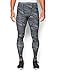 Under Armour Men's HeatGear Armour Printed Compression Leggings, Black/Steel, Small