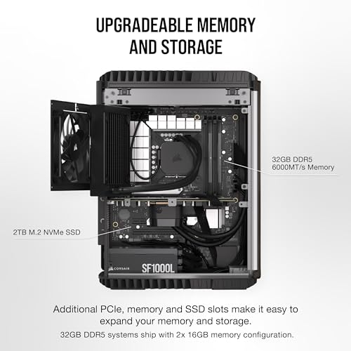 Corsair ONE i500 Gaming PC - Liquid Cooled Intel® Core™ i9 14900K CPU - Liquid Cooled NVIDIA® GeForce RTX™ 4080 Super GPU - 32GB Vengeance DDR5 Memory - 2TB M.2 SSD - Wood Dark - Image 5