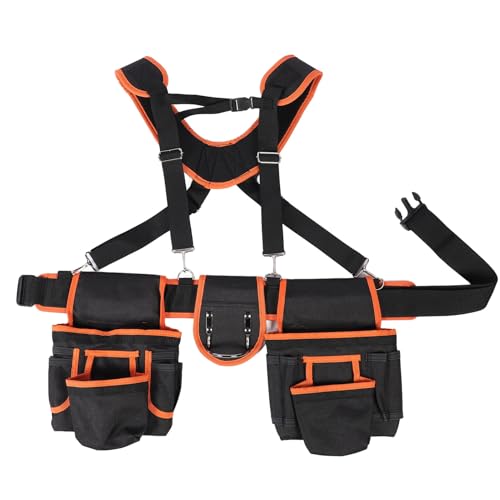 Bolsas herramientas para electricista, bolsa organizadora impermeable 1680D con múltiples bolsillos ajustable - Alta durabilidad y comodidad, ideal para reparaciones y obras de