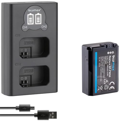 Batería NP-FW50 para Sony Alpha 7 II cargador doble DSC RX10 IV ZV-E10