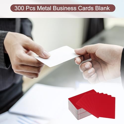Tarjetas de visita metálicas rojas para grabado láser y proyectos creativos de bricolaje, 300 ud 5