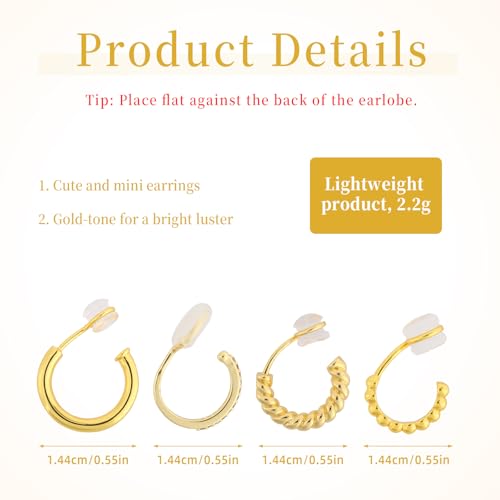 Boucles d'oreilles créoles à clip sans perçage : le confort invisible plaqué or pour femme - 2