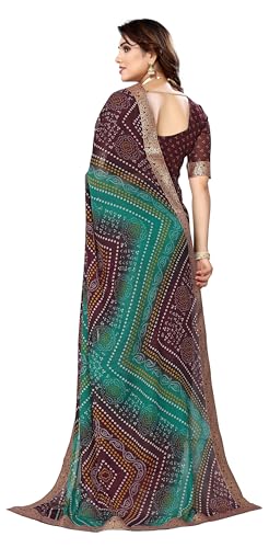 Sari indien bandhani en georgette légère : le drapé parfait sans effort