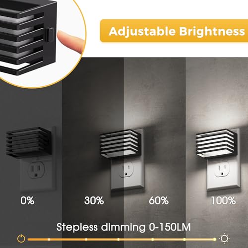 Image of L LOHAS LED Night Lights Plug into Wall, 2 Pack Modern Night Light with Dusk to Dawn Sensor, Dimmable Plug in Night Light, Adjustable Brightness, for Bedroom Bathroom Hallway