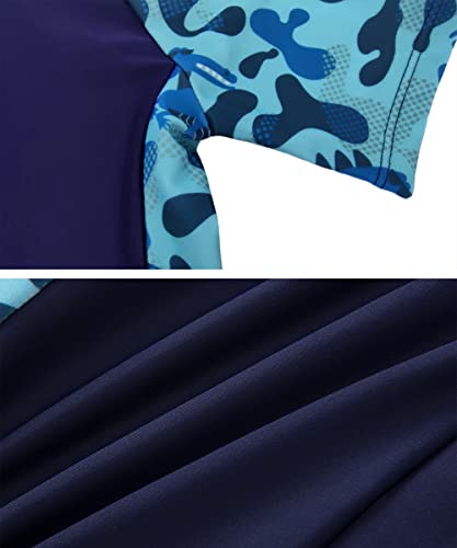 M2C Girls One Piece Short Swimsuit Upf 50+ Water Sport Rash Guard Navy 7-8 #TOP4