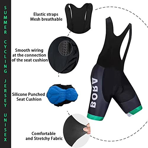 HOMTOL Abbigliamento Ciclismo Set Manica Corta Tuta Ciclismo Uomo Completo Ciclismo Estivo Per Bici Da MTB Con Pantaloncini Imbottiti in Gel Traspirante e Ad Asciugatura Rapida