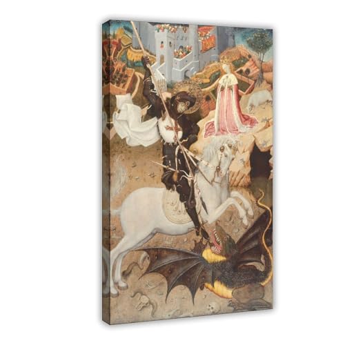 Toile Saint George et le dragon décoration murale élégante pour grand salon
