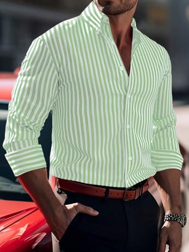 Image of TOPLOT Shirt for Men || Mens Casual Shirts || Full Sleeve || Regular Fit || Striped (5219)