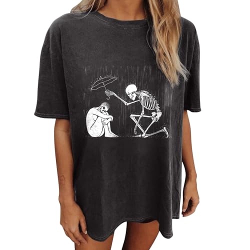 Image of Summer Y2k Tops for Womens, Casual Vintage Short Sleeve T-Shirt, Girls Oversize Loose Round Neck Elastic Tee