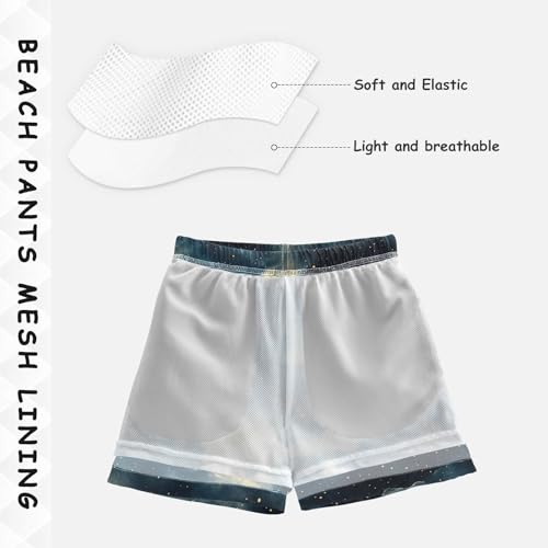 Pigsaly Boys' Swim Board Shorts Space Starry Dark Sky Boy's Swim Trunks Kids Swimwear 2T Multicolor4